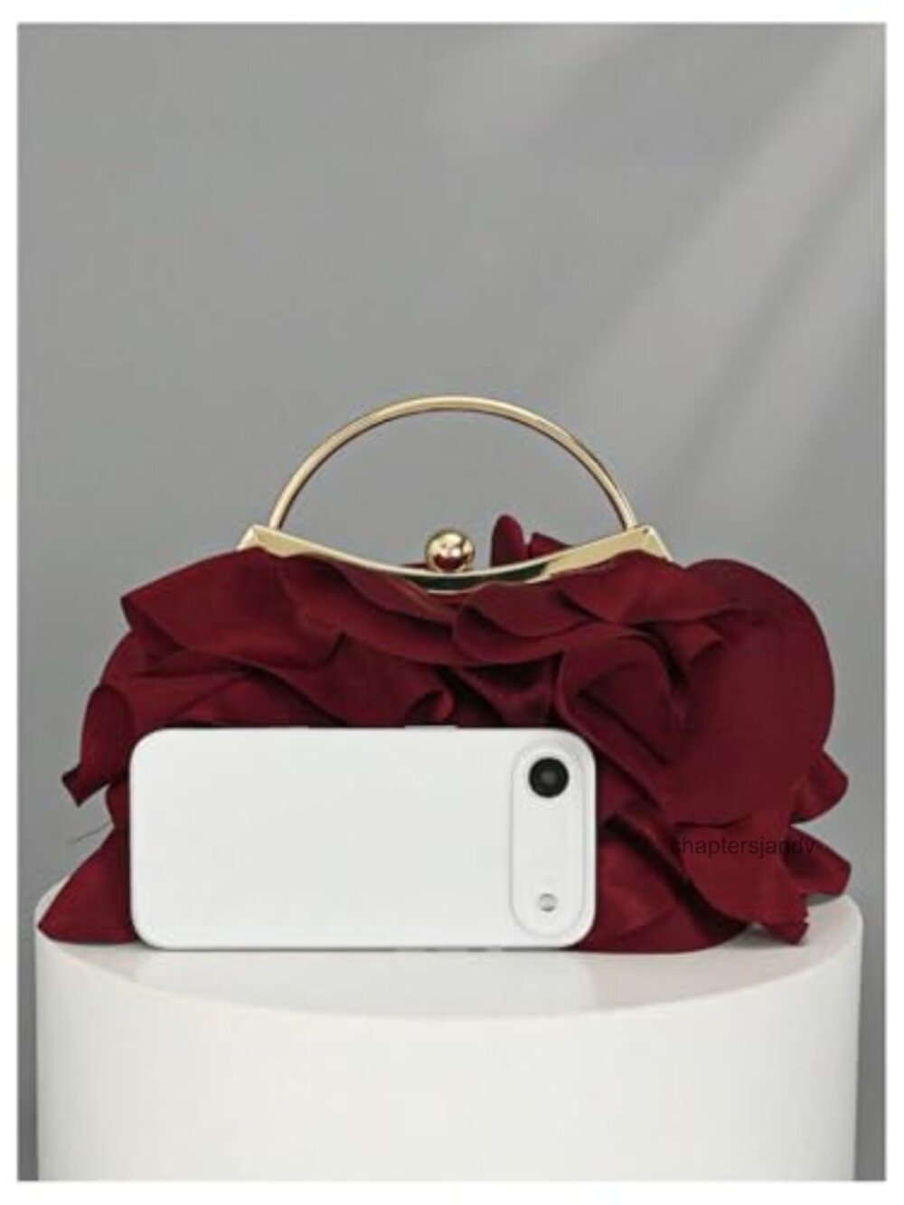 Satin Evening Clutch Formal Wedding Purse with Detachable Chains - Picture 4 of 5